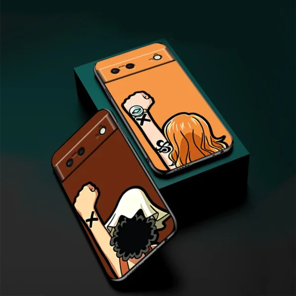 Japanese One Piece Cartoon Phone Case For Google Pixel 8 7 6 Pro 6A 5A 5 4 4A XL 5G Black Shell Soft Cover Fundas Coque Capa