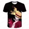 New One Piece 3D T-Shirt Luffy Straw Hat Japanese Anime Funny Men Women O-Neck Black Short Sleeve Breathable Causal Clothing