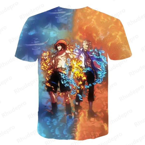 New One Piece 3D T-Shirt Luffy Straw Hat Japanese Anime Funny Men Women O-Neck Black Short Sleeve Breathable Causal Clothing