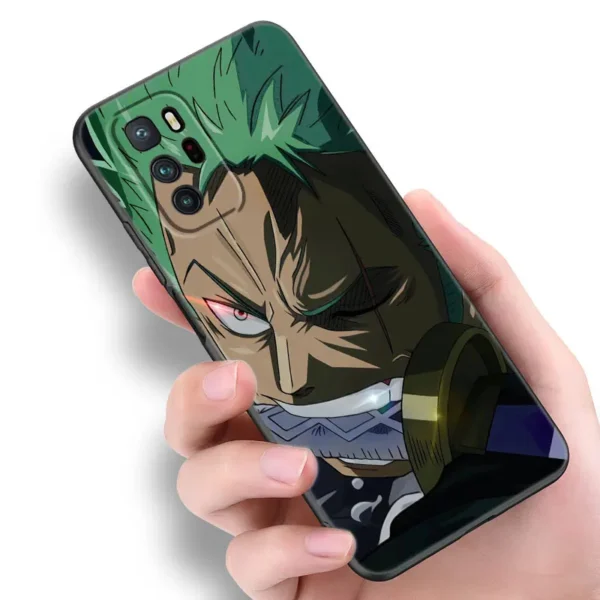 O-One Piece Roronoa Zoro Phone Case For Xiaomi Redmi Note 10 11 11S 12 4G 8 9 11E 11T Pro Plus 10T 5G 8T 9S 10S 12S Black Cover