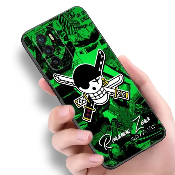 O-One Piece Roronoa Zoro Phone Case For Xiaomi Redmi Note 10 11 11S 12 4G 8 9 11E 11T Pro Plus 10T 5G 8T 9S 10S 12S Black Cover
