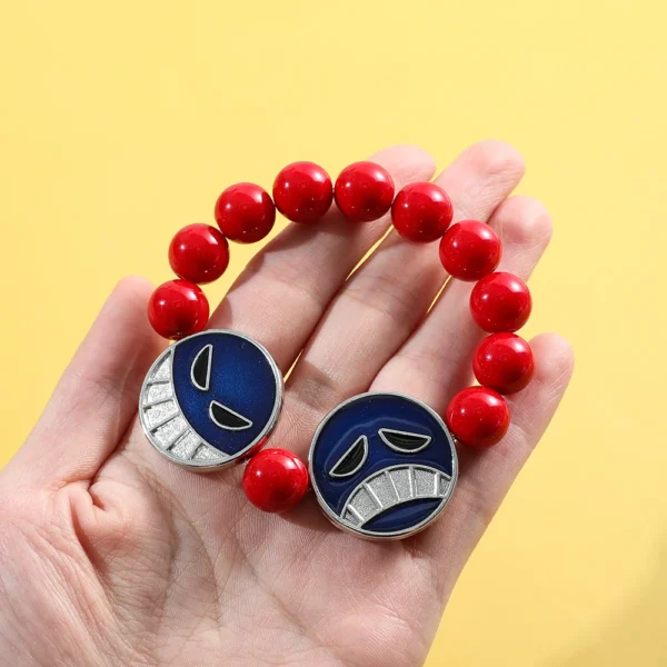 ONE PIECE Portgas·D· Ace Anime Peripherals Beads Bracelet for Men Women Jewelry Necklace Bracelet Best Friend Cosplay Gift