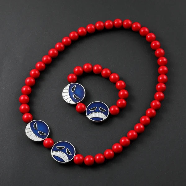 ONE PIECE Portgas·D· Ace Anime Peripherals Beads Bracelet for Men Women Jewelry Necklace Bracelet Best Friend Cosplay Gift