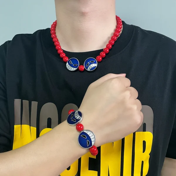 ONE PIECE Portgas·D· Ace Anime Peripherals Beads Bracelet for Men Women Jewelry Necklace Bracelet Best Friend Cosplay Gift