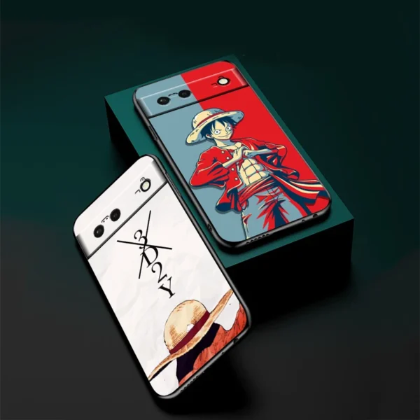 One Piece Animation Cartoon Phone Case For Google Pixel 8 7 6 Pro 6A 5A 5 4 4A XL 5G Black Shell Soft Cover Fundas Coque Capa