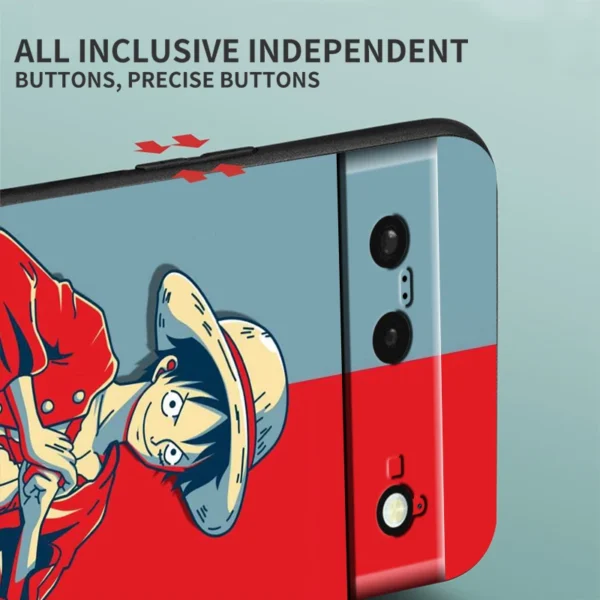 One Piece Animation Cartoon Phone Case For Google Pixel 8 7 6 Pro 6A 5A 5 4 4A XL 5G Black Shell Soft Cover Fundas Coque Capa