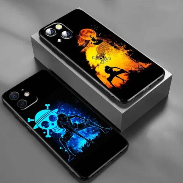 One Piece Anime Cartoon For Apple iPhone 15 14 13 12 Pro Max Mini 11 Pro XS Max X XR 6 7 8 Plus SE 2020 Black Soft Phone Case