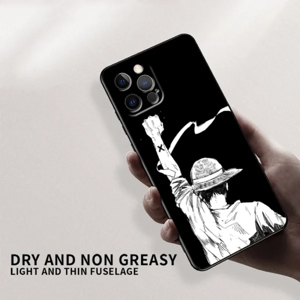 One Piece Anime Cartoon For Apple iPhone 15 14 13 12 Pro Max Mini 11 Pro XS Max X XR 6 7 8 Plus SE 2020 Black Soft Phone Case