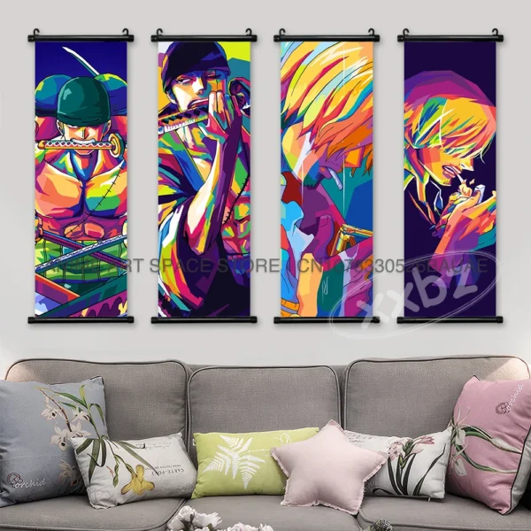 One Piece Anime Pictures Law Home Decor Prints Nami Wall Art Graffiti Luffy Poster Zoro Painting Canvas Nico Robin Living Room