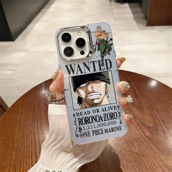 One Piece Anime Roronoa Zoro Electroplating Logo Shockproof Case For iPhone 15 14 Plus 13 12 11 Pro X Xs Max Cover WK364