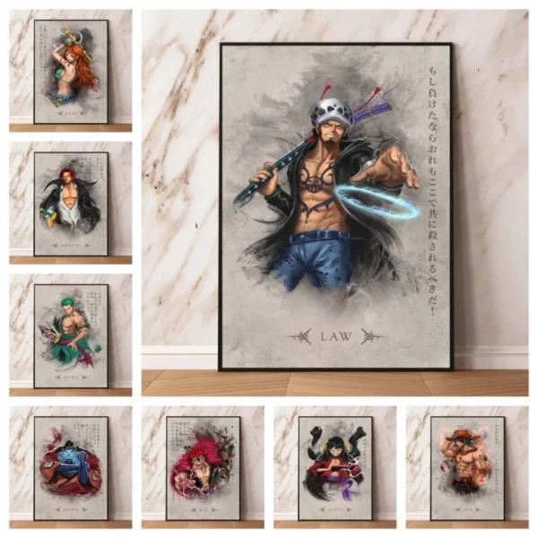 One Piece Japanese Classic Anime Living Room Modular Painting Comics Pictures Hd Print Art Prints Children Gifts Poster Home