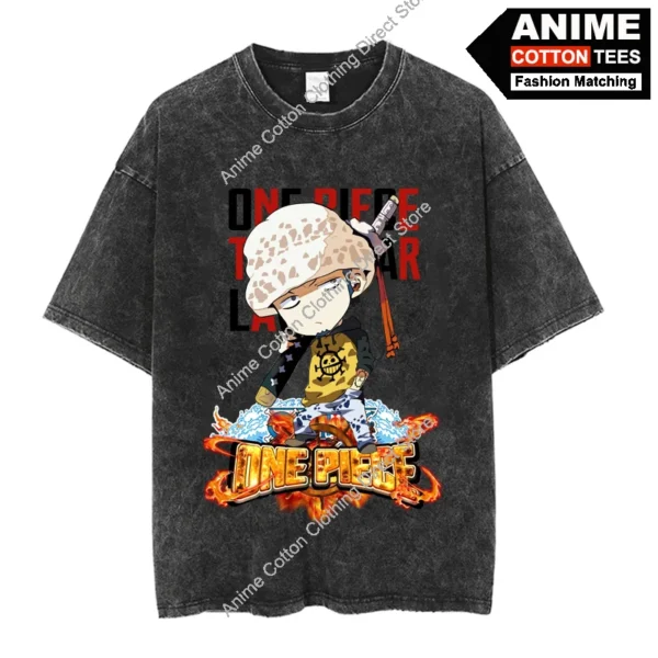 One Piece Law T Shirt Q Version Cartoon Anime