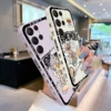 One Piece Luffy Cartoon Liquid Left Rope For Samsung Galaxy S24 S23 S22 S21 S20 FE S10 Ultra Plus Lite 5G Cover Phone Case