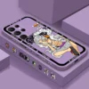 One Piece Luffy Cartoon Liquid Left Rope For Samsung Galaxy S24 S23 S22 S21 S20 FE S10 Ultra Plus Lite 5G Cover Phone Case