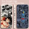One Piece Luffy Luxury Cool Liquid Left Rope For Xiaomi Redmi Note 13 12 12S 12R 11 11T 11S 10 10S Pro Plus 5G TPU Phone Case