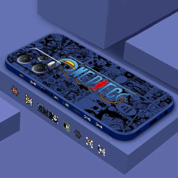 One Piece Luffy Luxury Cool Liquid Left Rope For Xiaomi Redmi Note 13 12 12S 12R 11 11T 11S 10 10S Pro Plus 5G TPU Phone Case