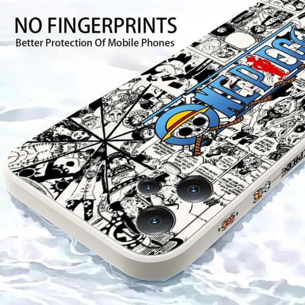 One Piece Luffy Luxury Cool Liquid Left Rope For Xiaomi Redmi Note 13 12 12S 12R 11 11T 11S 10 10S Pro Plus 5G TPU Phone Case