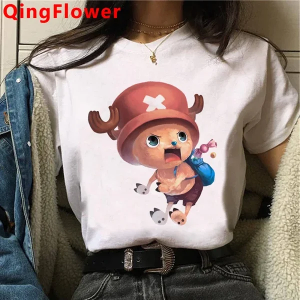 One Piece Luffy Zoro clothes female streetwear couple clothes aesthetic graphic tees women top tees white t shirt streetwear