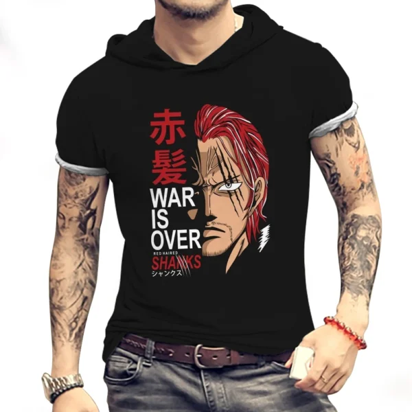 One Piece Men Clothing Men's Hooded T-Shirt Fashion 2024 Hip Hop Anime Streetwear Piece Monkey D Luffy Oversized New Y2k 3XL