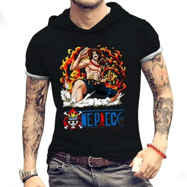 One Piece Men Clothing Men's Hooded T-Shirt Fashion 2024 Hip Hop Anime Streetwear Piece Monkey D Luffy Oversized New Y2k 3XL