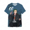 Roronoa Zoro 2024 New Men's Anime One Piece 3D Printing Cosplay T-shirt