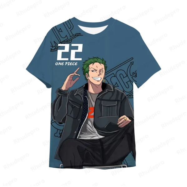 Roronoa Zoro 2024 New Men's Anime One Piece 3D Printing Cosplay T-shirt