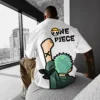 Youth men ONE PIECE oversize T Shirts Anime Character Print Cosplay T Shirts Luffy Graphic Summer Tees