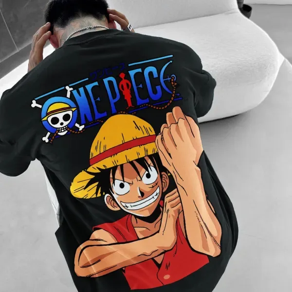 Youth men ONE PIECE oversize T Shirts Anime Character Print Cosplay T Shirts Luffy Graphic Undershirts