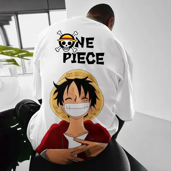Youth men ONE PIECE oversize T Shirts Anime Character Print Cosplay T Shirts Luffy Graphic Undershirts